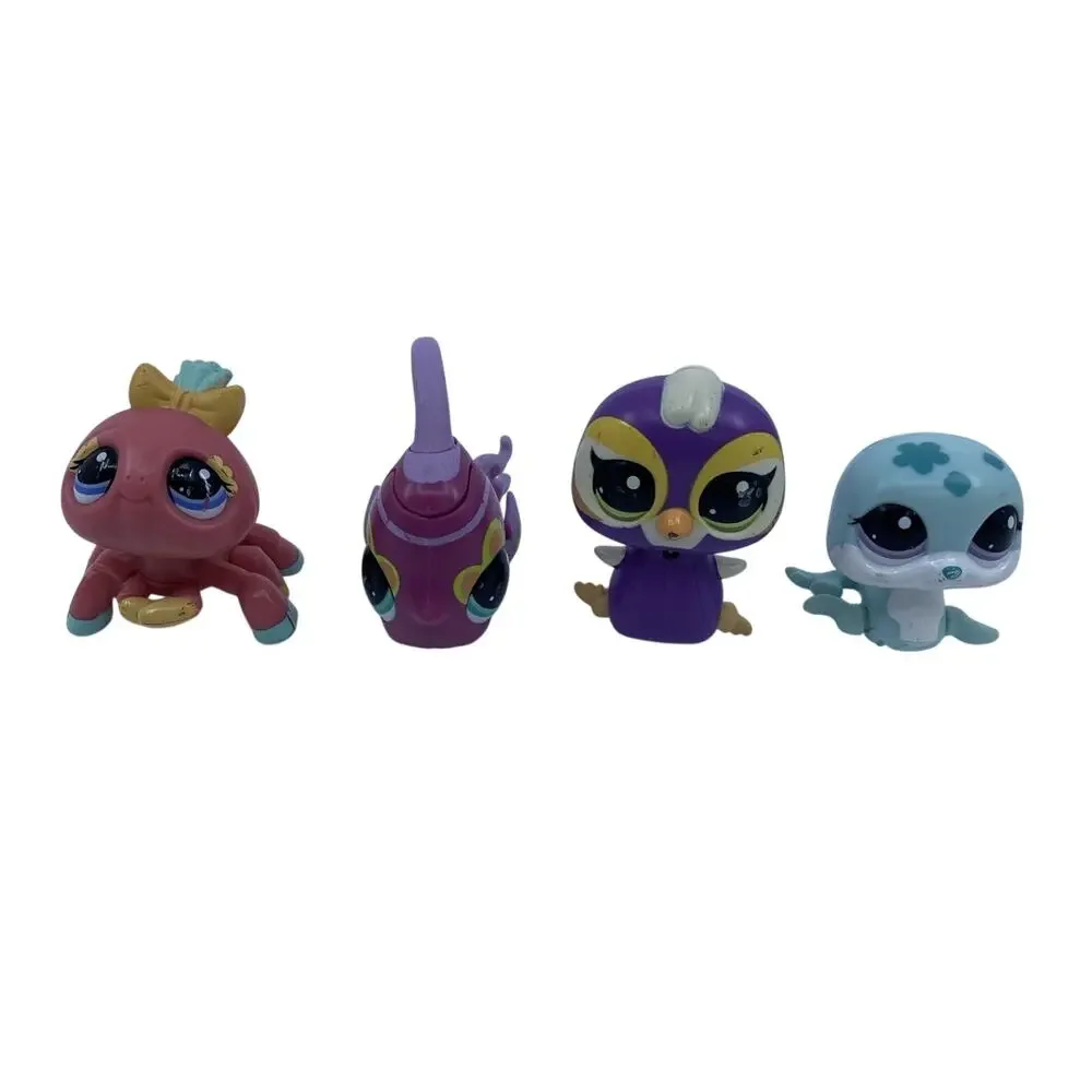 Littlest Pet Shop Set of 4 Walkables Angelfish, Seal, Spider, Penguin